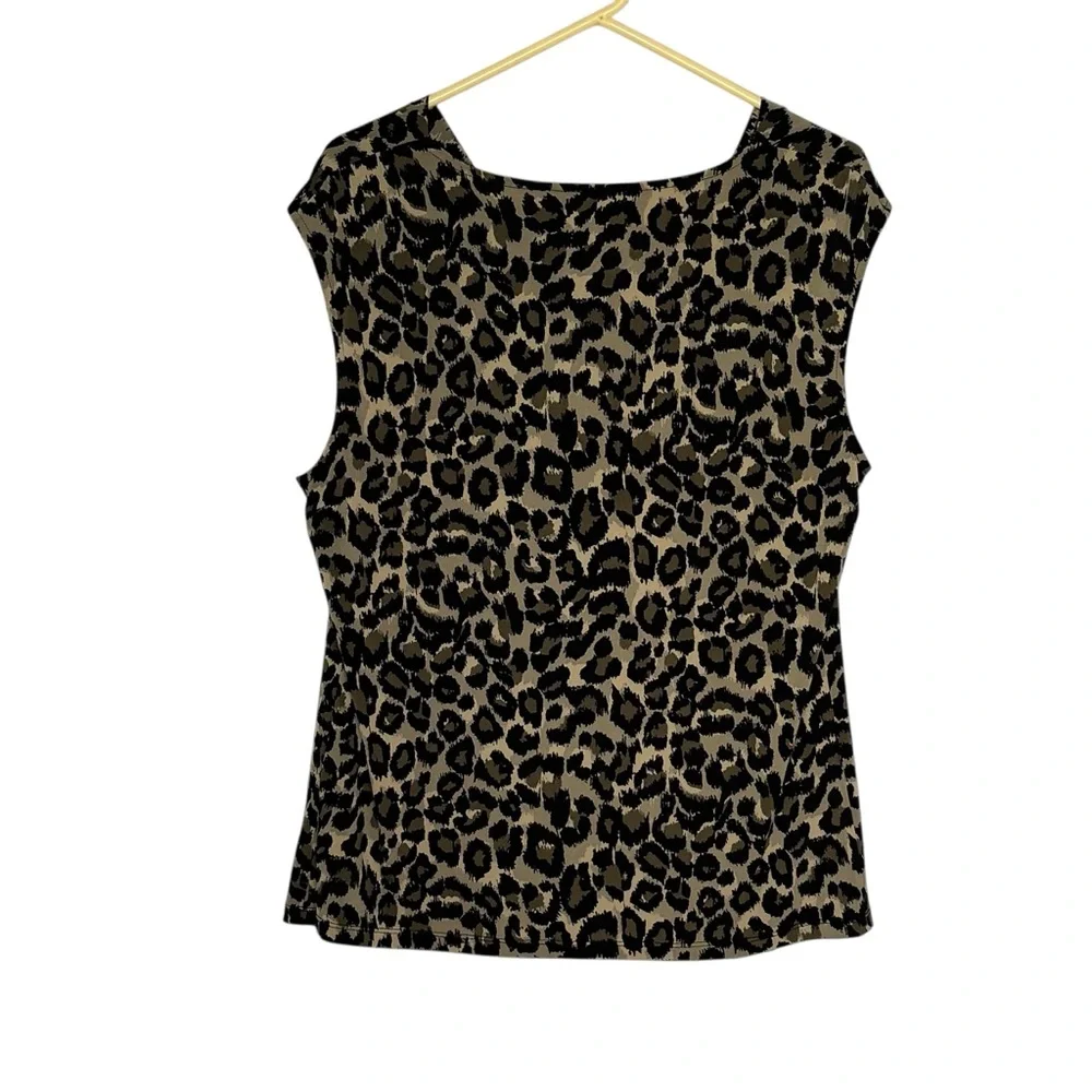 Michael Michael Kors XL Animal Print Polyester/Span Sleeveless Draped Neck Top